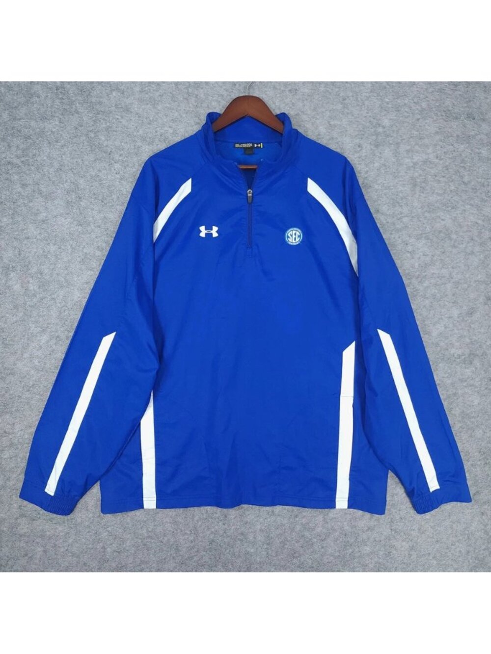 Under Armour Undeniable II Jacket 1/4 Zip 2XL Loose Fit Blue SEC Windbreaker